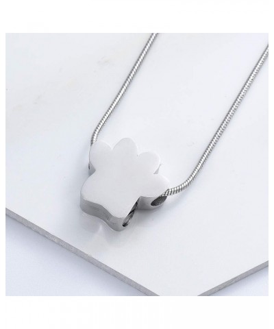 Dog Paw Shaped Cremation Jewelry for Ashes Cute Urn Necklaces for Dog Cat Stainless Steel Keepsake Pendant Ashes Locket for W...