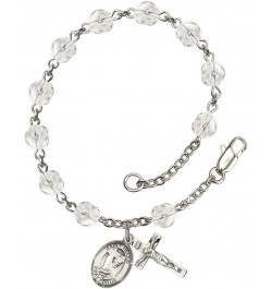 April Birth Month Bead Rosary Bracelet with Patron Saint Petite Charm, 7 1/2 Inch Saint Helen $35.66 Bracelets