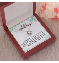 Happy 65th Birthday Jewelry For Women, Love Knot Pendant Necklace Happy Sixty Fifth Birthday Necklace With Meaningful Message...