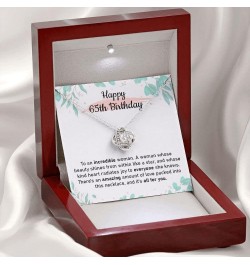 Happy 65th Birthday Jewelry For Women, Love Knot Pendant Necklace Happy Sixty Fifth Birthday Necklace With Meaningful Message...