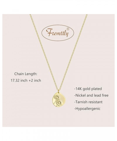 Oval Coin Pendant Necklace 12 Month Birth Flower Disc Necklace 14K Gold Plated Dainty Personalized Gift 2--Feb (Violet) $8.99...