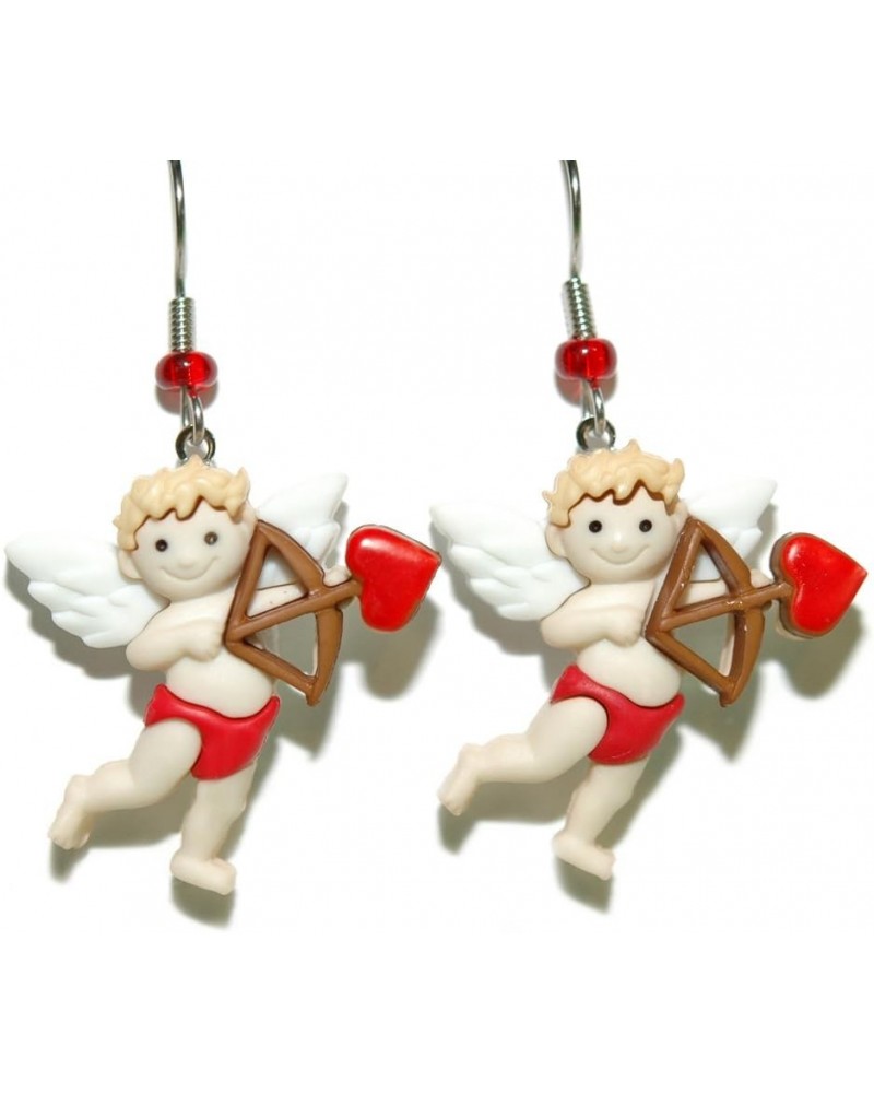 Adorable Cupid Heart Valentine's Day Dangle Earrings (H237) $9.30 Earrings