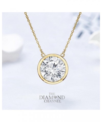 Certified NATURAL Diamond 14 Karat Solid Gold Bezel Set Diamond Necklace, Diamond Necklace for Women, 14 Karat Solid Gold Dia...