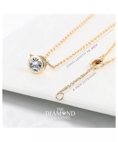 Certified NATURAL Diamond 14 Karat Solid Gold Bezel Set Diamond Necklace, Diamond Necklace for Women, 14 Karat Solid Gold Dia...