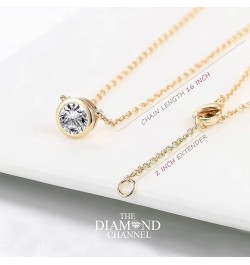 Certified NATURAL Diamond 14 Karat Solid Gold Bezel Set Diamond Necklace, Diamond Necklace for Women, 14 Karat Solid Gold Dia...