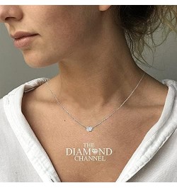 Certified NATURAL Diamond 14 Karat Solid Gold Bezel Set Diamond Necklace, Diamond Necklace for Women, 14 Karat Solid Gold Dia...