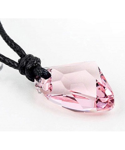 Fashion Men Women Faux Crystal Pendant Adjustable Rope Necklace Jewelry Gift,Girls Jewelry Necklace for Women Pink $2.96 Neck...