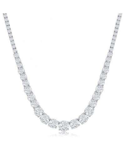 Tennis Necklaces for Women – Luxurious Cubic Zirconia Necklace – Graduated Tennis Necklace with Round CZ Stones – Elegant and...