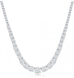 Tennis Necklaces for Women – Luxurious Cubic Zirconia Necklace – Graduated Tennis Necklace with Round CZ Stones – Elegant and...