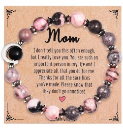 Mothers Day Gifts Natural Stone Mom Bracelet For Women,Handmade Moon Charm Bracelet Meaningful Gifts for Mom on Birthday Vale...