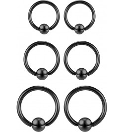 Captive Bead Rings Spring Action BCR Ball Rings, 00G 0G 2G 8G 12G 16G PA Ring, Surgical Steel Pierced Body Jewelry for Men Wo...