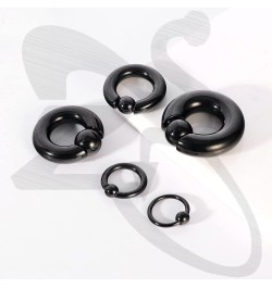 Captive Bead Rings Spring Action BCR Ball Rings, 00G 0G 2G 8G 12G 16G PA Ring, Surgical Steel Pierced Body Jewelry for Men Wo...