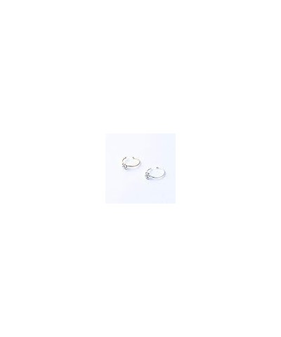 Silver Gold Thin Diamond Flower Clear Crystal Nose Ring Stud Hoop-Sparkly Crystal Nose Ring (2 pcs) $10.55 Body Jewelry