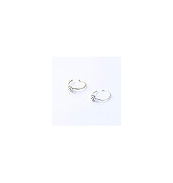 Silver Gold Thin Diamond Flower Clear Crystal Nose Ring Stud Hoop-Sparkly Crystal Nose Ring (2 pcs) $10.55 Body Jewelry