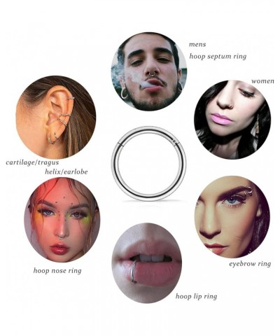 Nose Rings Hoops 316l Surgical Steel Hinged Segment Nose Rings Hoop 18G 16G 14G Septum Ring Hoop Lip Ring Cartilage Tragus He...