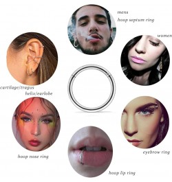 Nose Rings Hoops 316l Surgical Steel Hinged Segment Nose Rings Hoop 18G 16G 14G Septum Ring Hoop Lip Ring Cartilage Tragus He...