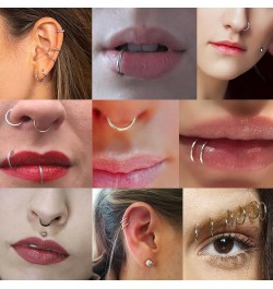 Nose Rings Hoops 316l Surgical Steel Hinged Segment Nose Rings Hoop 18G 16G 14G Septum Ring Hoop Lip Ring Cartilage Tragus He...