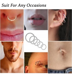 Nose Rings Hoops 316l Surgical Steel Hinged Segment Nose Rings Hoop 18G 16G 14G Septum Ring Hoop Lip Ring Cartilage Tragus He...