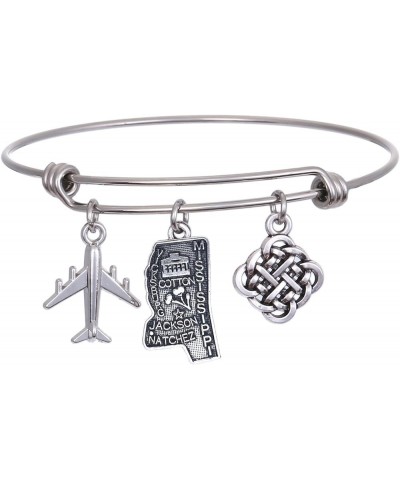 State Bangle U.S. Map Charm Expandable Travel Bracelet Long Distance Relationship Gift Best Friends Bracelet Mississippi $8.6...