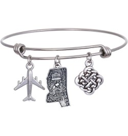 State Bangle U.S. Map Charm Expandable Travel Bracelet Long Distance Relationship Gift Best Friends Bracelet Mississippi $8.6...