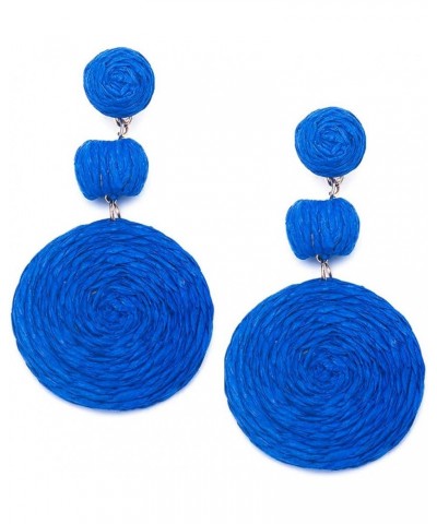 JeanBeau Boho Raffia Ball Round Statement Dangle earrings for Women Teen Girls – Large Handmade Lightweight Bohemian Rattan D...