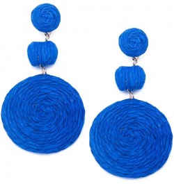 JeanBeau Boho Raffia Ball Round Statement Dangle earrings for Women Teen Girls – Large Handmade Lightweight Bohemian Rattan D...