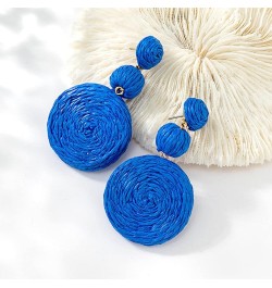 JeanBeau Boho Raffia Ball Round Statement Dangle earrings for Women Teen Girls – Large Handmade Lightweight Bohemian Rattan D...