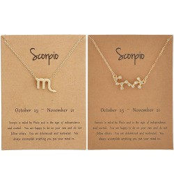 2Pcs Gold Zodiac Necklace Set 12 Constellation Moon Pendant Necklace Zodiac Jewelry Gifts Scorpio $7.64 Necklaces