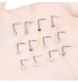 18G 20G 22G Opal Nose Rings Studs Surgical Steel Nose Nostril Piercing Jewelry for Women Men Girl Opal 1.5MM 2MM 12Pcs A:20G ...