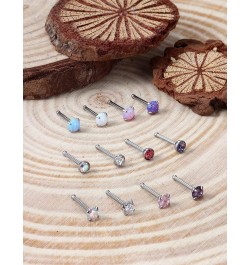 18G 20G 22G Opal Nose Rings Studs Surgical Steel Nose Nostril Piercing Jewelry for Women Men Girl Opal 1.5MM 2MM 12Pcs A:20G ...