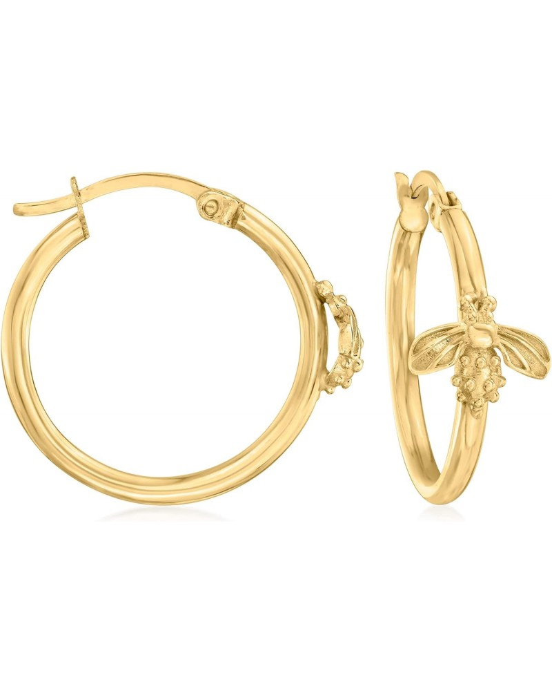 Canaria 10kt Yellow Gold Bumblebee Charm Hoop Earrings $58.88 Earrings