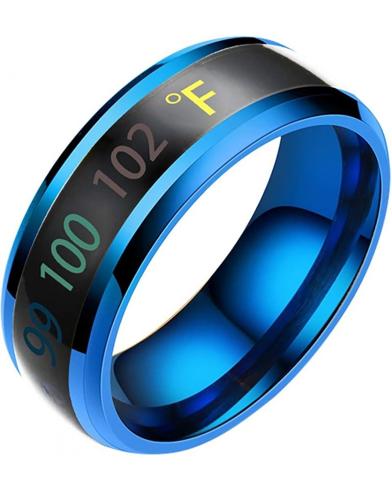 Intelligent Fashion Physical Temperature Ring Display Couple Ring Rings Resin Acrylic Ring (Blue, 12) Blue 13 $7.40 Rings