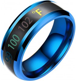 Intelligent Fashion Physical Temperature Ring Display Couple Ring Rings Resin Acrylic Ring (Blue, 12) Blue 13 $7.40 Rings