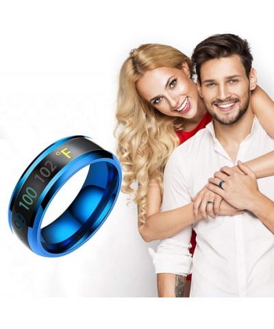 Intelligent Fashion Physical Temperature Ring Display Couple Ring Rings Resin Acrylic Ring (Blue, 12) Blue 13 $7.40 Rings