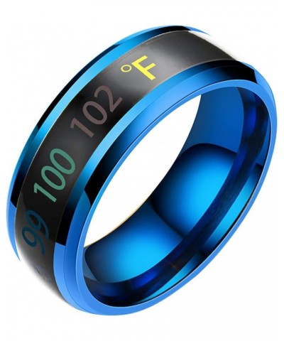 Intelligent Fashion Physical Temperature Ring Display Couple Ring Rings Resin Acrylic Ring (Blue, 12) Blue 13 $7.40 Rings