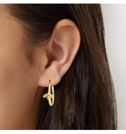 Canaria 10kt Yellow Gold Bumblebee Charm Hoop Earrings $58.88 Earrings