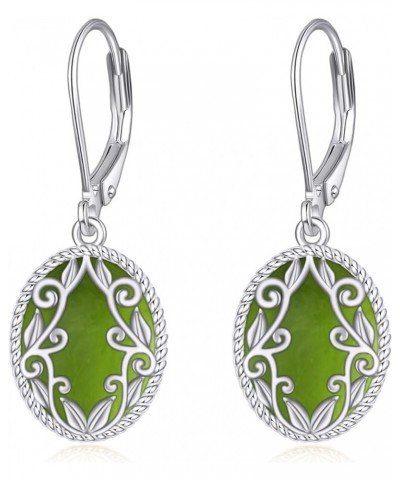 Teardrop Earrings Sterling Silver Filigree Irish Celtic Teardrop Drop Earrings Jewelry Gifts For Women Girls Peridot Oval Ear...