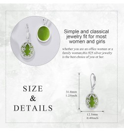 Teardrop Earrings Sterling Silver Filigree Irish Celtic Teardrop Drop Earrings Jewelry Gifts For Women Girls Peridot Oval Ear...