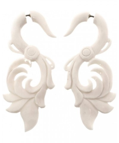 Hand Carving Bohemian Buffalo Bone Fake Gauge Post Earrings, 2 $16.03 Earrings