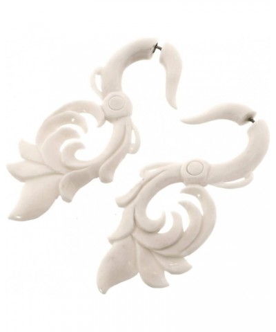 Hand Carving Bohemian Buffalo Bone Fake Gauge Post Earrings, 2 $16.03 Earrings