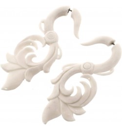 Hand Carving Bohemian Buffalo Bone Fake Gauge Post Earrings, 2 $16.03 Earrings