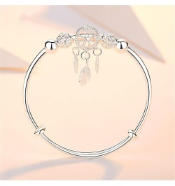 Elegant Dream Catcher Tassel Feather Charm Bracelet Bangle Adjustable Polished Hollow Out Bracelet for Women Girl Teen Mother...