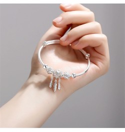 Elegant Dream Catcher Tassel Feather Charm Bracelet Bangle Adjustable Polished Hollow Out Bracelet for Women Girl Teen Mother...