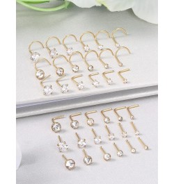 18G 20G 22G Nose Rings for Women 316L Surgical Stainless Steel L Shaped Nose Studs Screw Bone Nose Rings Piercings Diamond CZ...