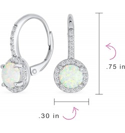 Vintage Style Cubic Zirconia Halo CZ Square Round Solitaire Circle Gemstone White Orange Fire Created Opal Drop Earrings For ...