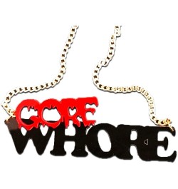 Bitchy Letter Laser Cut Acrylic Necklace Collection Core Whore $11.60 Necklaces