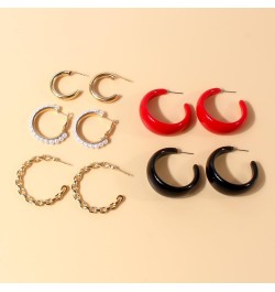 49 Pairs Hoop Earrings Pack with Stud Earrings Mini Acrylic and Rhinestone Hoop Dangle Earrings Girls And Women HP01SET $11.3...