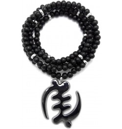 God of the Akan Gye Nyame Pendant 6 mm 30 inches Wooden Bead Necklace Hematite / Black Silver Wood $13.43 Necklaces