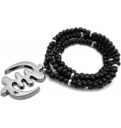 God of the Akan Gye Nyame Pendant 6 mm 30 inches Wooden Bead Necklace Hematite / Black Silver Wood $13.43 Necklaces