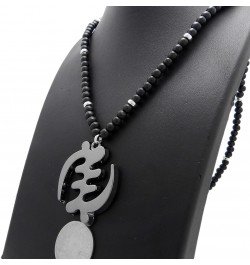 God of the Akan Gye Nyame Pendant 6 mm 30 inches Wooden Bead Necklace Hematite / Black Silver Wood $13.43 Necklaces